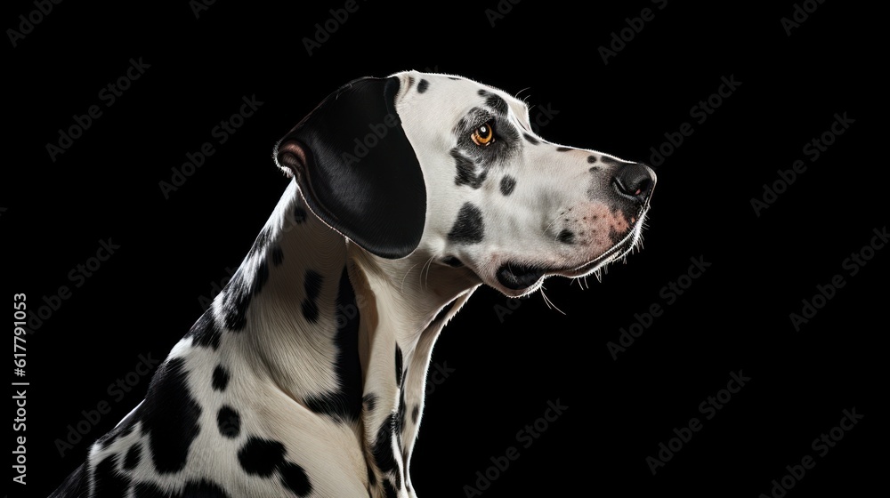 dalmatian on black background