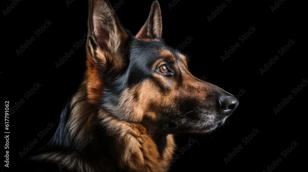 german shepherd dog on black background german shepherd dog on black background