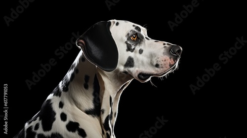 dalmatian on black background