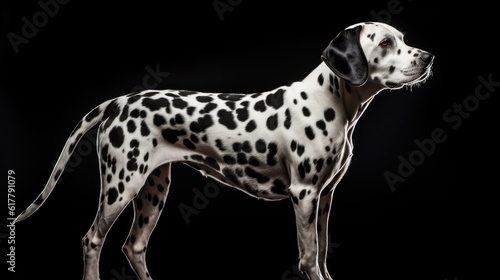 dalmatian dog on black background