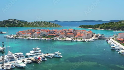 Old town of Tribunj and island archipelago in Dalmatia, Croatia