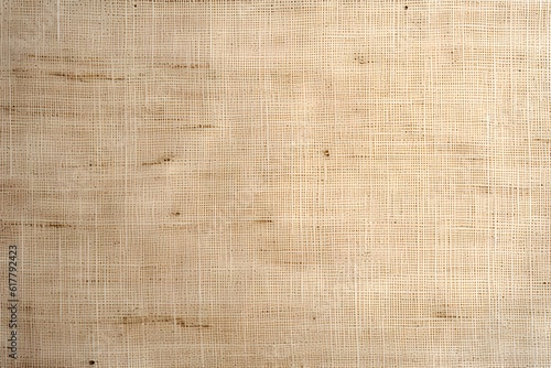 Light beige brown sackcloth, unprimed canvas style, woven hessian fabric, textured background wallpaper, Generative AI, Generative, KI