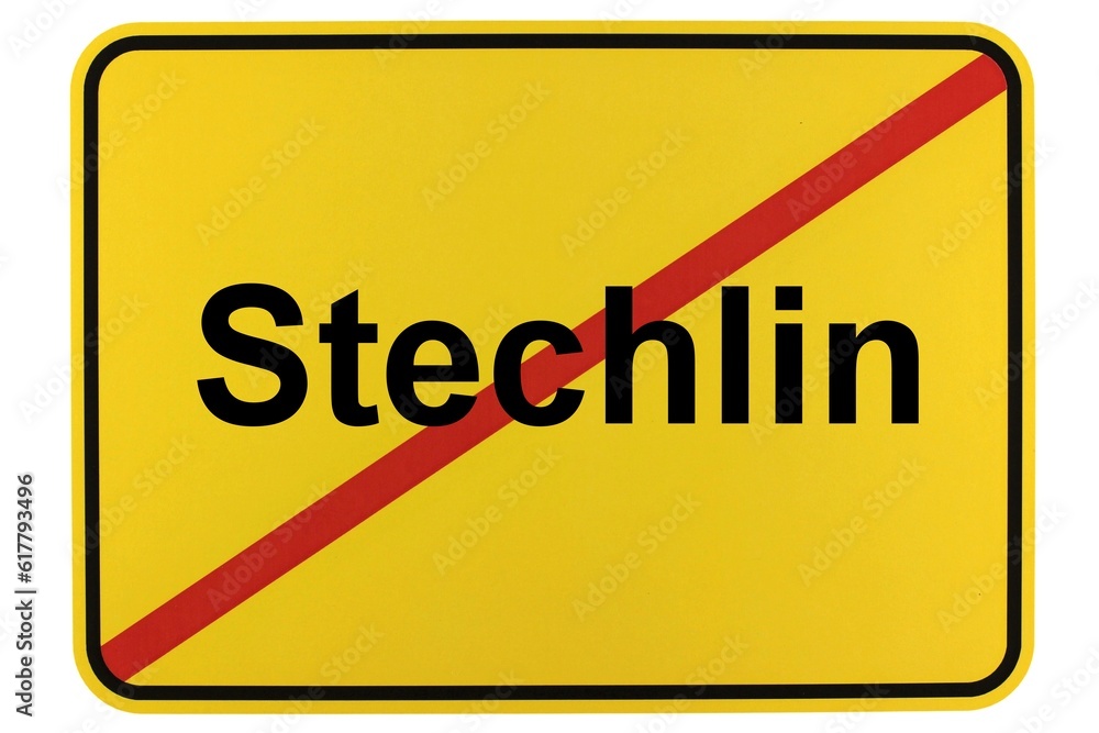 Illustration eines Ortsschildes der Gemeinde Stechlin in Brandenburg Illustration eines Ortsschildes der Gemeinde Stechlin in Brandenburg