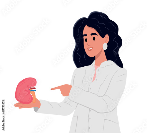 Nephrologist doctor, kidneys issues. World Day of Organ Donation and Transplantation.World Kidney Day. Concept of treatment of kidney diseases, kidney transplantation or organ donation.