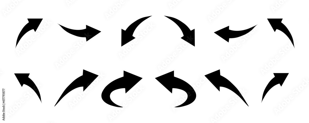 Set of black vector arrows. Arrow icon. Arrow vector icon. Arrow. Arrows vector collection. Set of black vector arrows. Arrow icon. Arrow vector icon. Arrow. Arrows vector collection.