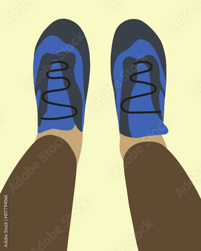 Vector isolated illustration of rock shoes. Rock shoes for climbing and rock climbing.