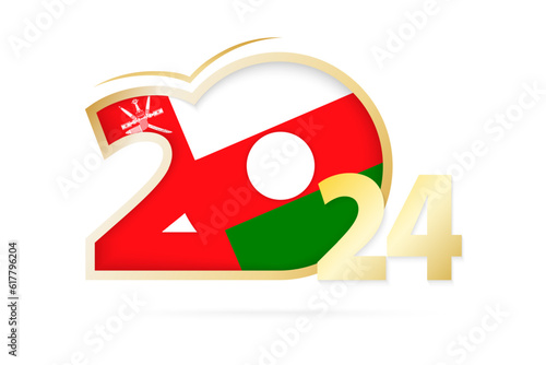 Year 2024 with Oman Flag pattern.