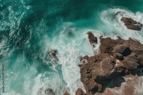 Top View of Ocean and Beach Landscape as a Background
