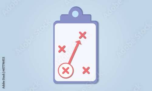 Strategy vector icon on blue background