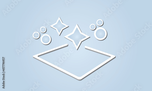 clean surface icon, easy cleaning.vector on blue background