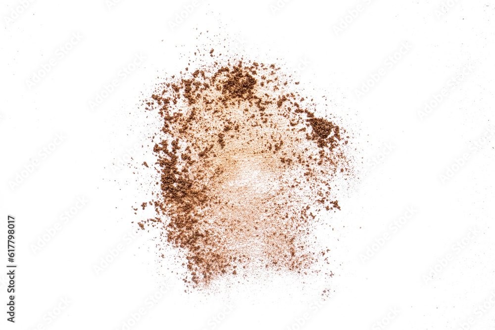 Bronze powdered food coloring isolated on white background