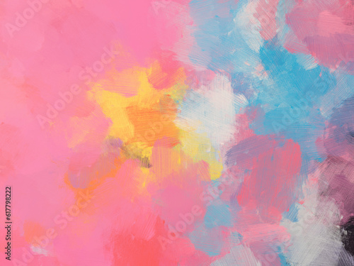 Colorful oil paint brush abstract background © ginstudio