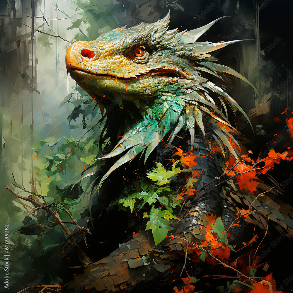 Image of realistic green wooden dragon head. Symbol of 2024 Chinese New Year. Generative AI Image of realistic green wooden dragon head. Symbol of 2024 Chinese New Year. Generative AI