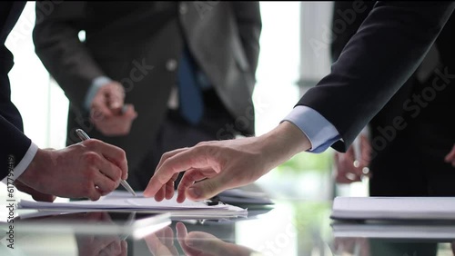 shake hands, they are business partners to open a company together, they attend a brainstorming meeting to manage sales growth and join hands after business talks