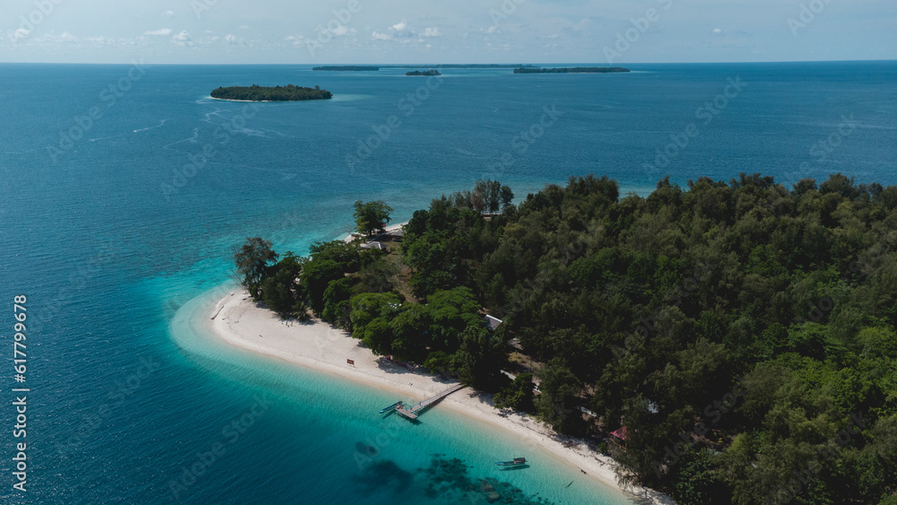 The Aerial View of Pulau Tujun in Pasanea, Central Maluku, Indonesia