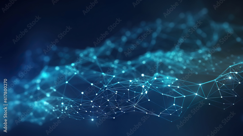Fototapeta premium Modern digital abstract 3D background. Copy space. Can be used in the description of network abilities, technological processes, digital storages, science, education, etc.