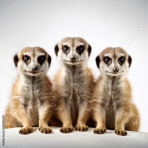 group of three meerkats