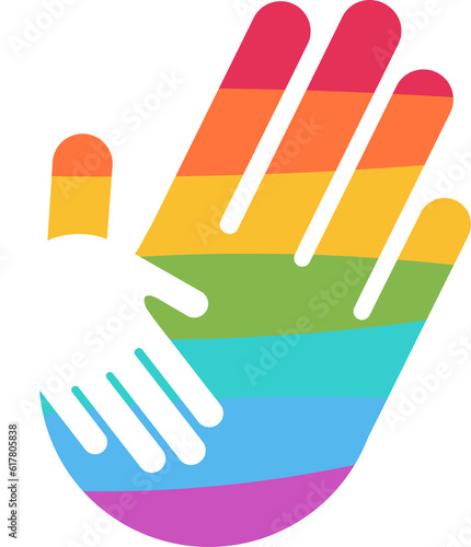 Rainbow Hand Icon photo