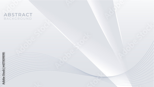 Abstract White and Gray background with wavy lines. Modern, Minimal, Clean, Elegant vector illustration.