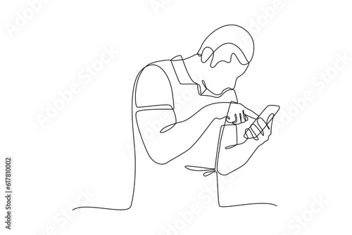 Continuous one line drawing Search web concept. Single line draw design vector graphic illustration.
