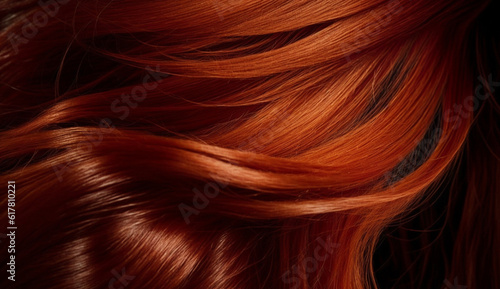 Red hair texture closeup. Generative ai