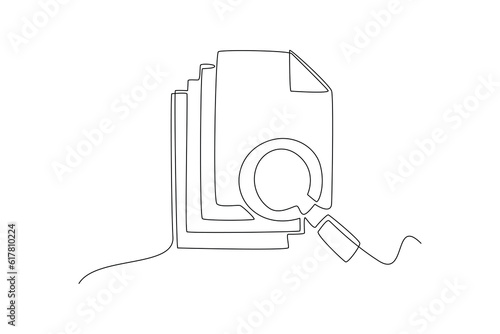 Continuous one line drawing Search web concept. Single line draw design vector graphic illustration.