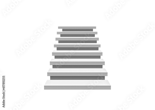 White stairs realistic  transparent background