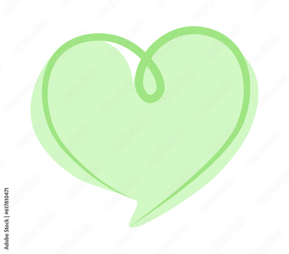 Zielone serce ilustracja - obrazy, fototapety, plakaty 