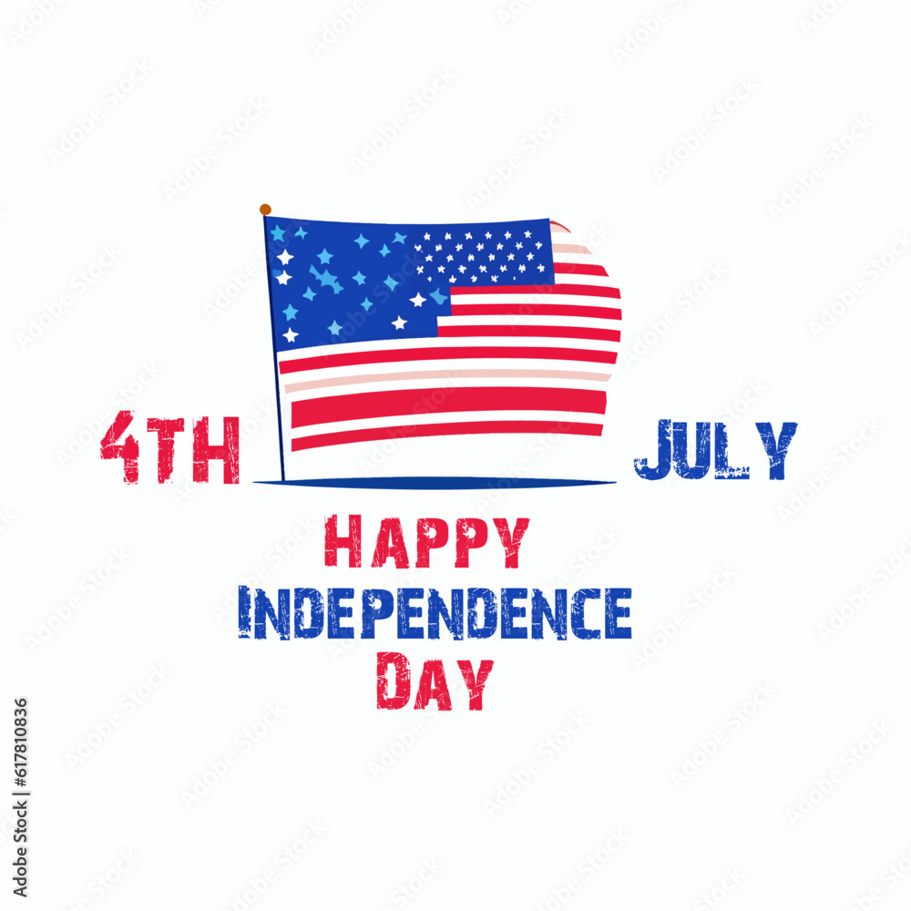 American flag with Independence. 4th of July Happy Independence Day United States of America Poster, Banner Design Vector illustration. American flag with Independence. 4th of July Happy Independence Day United States of America Poster, Banner Design Vector illustration.