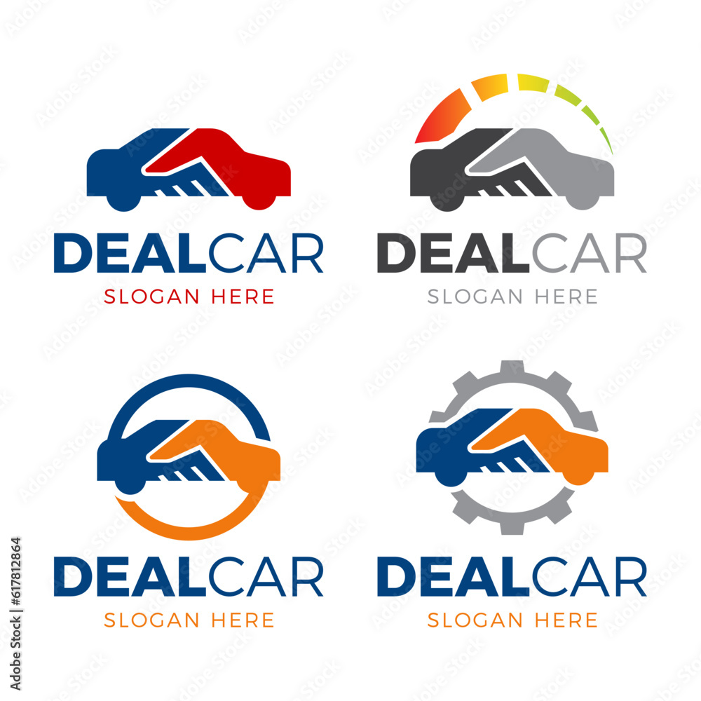 Fototapeta premium deal car logo design vector, car agent logo