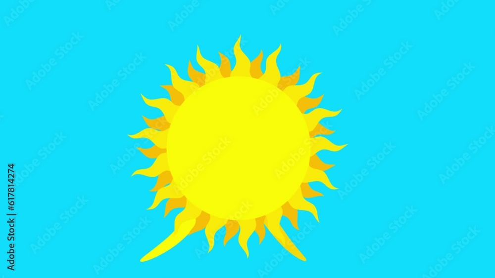 Sun cartoon 2d yellow walking character isolated. Flat style animation star. Good for modern explainer, educational or business film, titles, etc. Sun cartoon 2d yellow walking character isolated. Flat style animation star. Good for modern explainer, educational or business film, titles, etc.