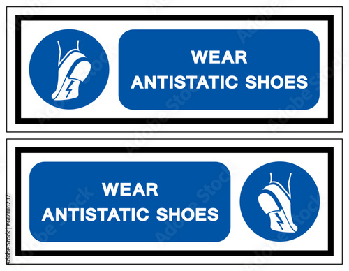 Wear Anti Static Shoes Symbol Sign ,Vector Illustration, Isolate On White Background Label. EPS10