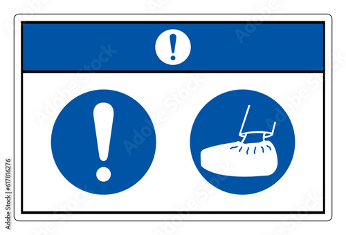 Notice Shoe Covers Symbol Sign ,Vector Illustration, Isolate On White Background Label. EPS10