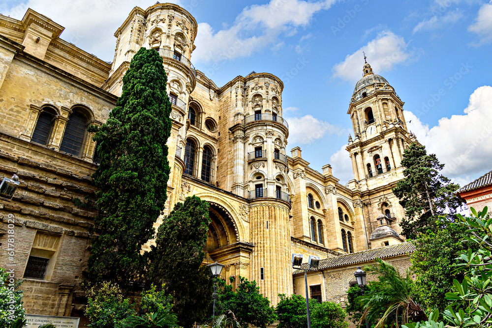 Views of the Santa Iglesia Basilica de la Encarnacion, or Cathedral of Malaga, Andalusia, Spain