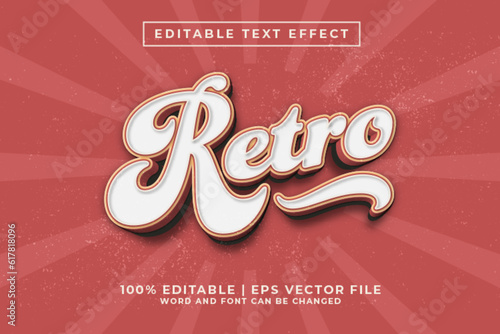 Retro 3d Editable Text Effect Vintage Style Premium Vector