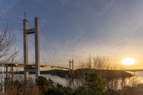 The Tjorn Bridge or Tjornbron is a cable-stayed bridge connecting Stenungsund in mainland Sweden to the island of Tjörn © Dreamnordno