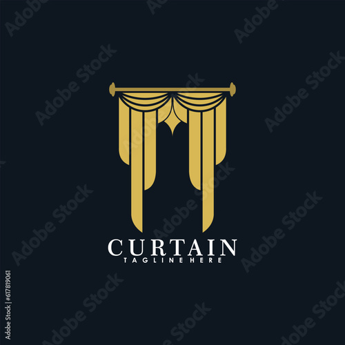 curtain logo design with modern concept