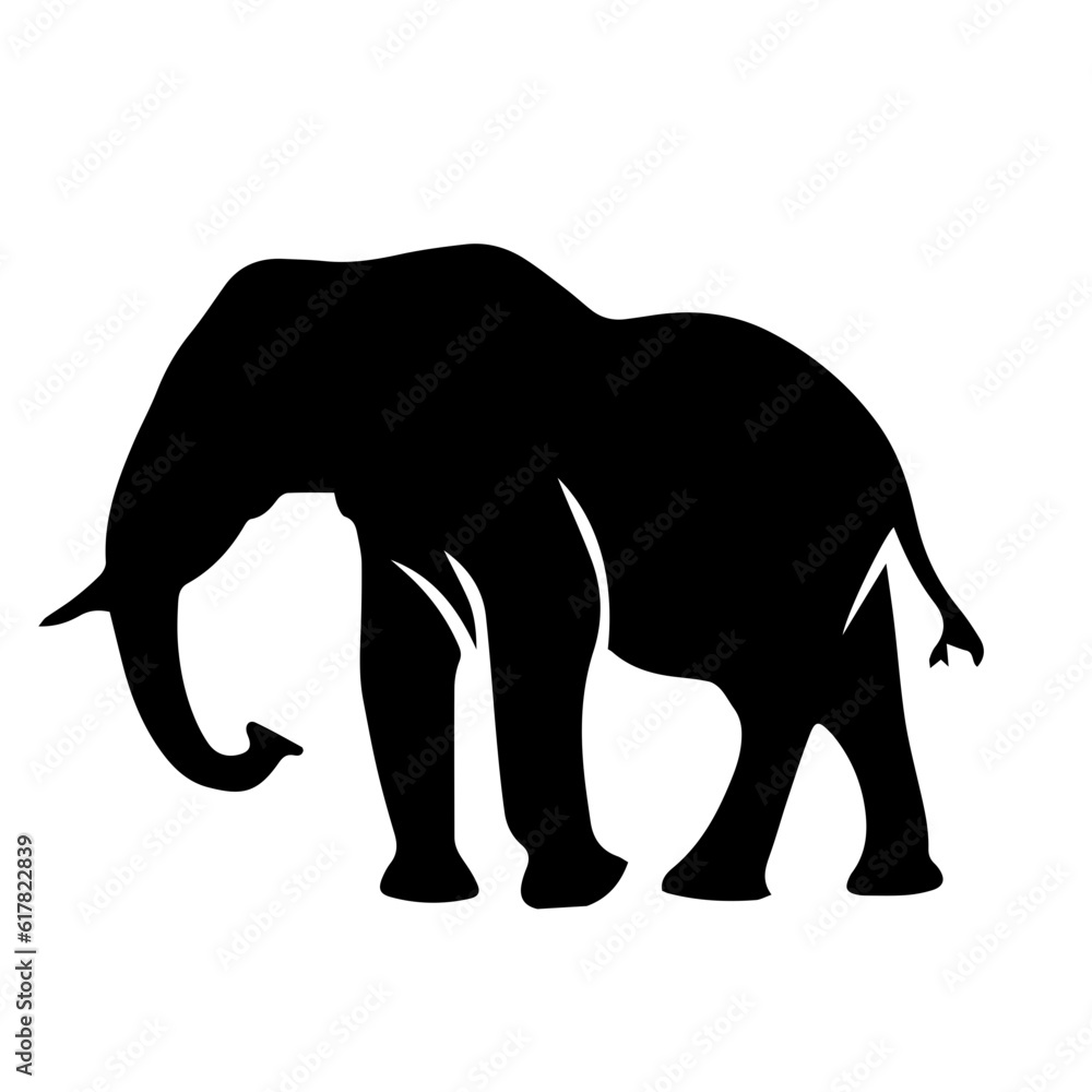 Obraz premium elephant black and white vector illustration