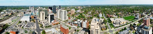 Aerial panorama of London, Ontario, Canada in spring