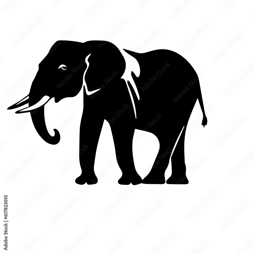 elephant black and white vector illustration elephant black and white vector illustration