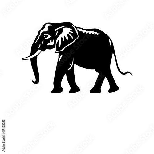 elephant black and white vector illustration © DLC Studio