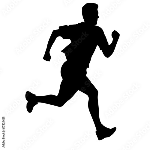 Silhouette of a running man or jogger or sprinter © DLC Studio