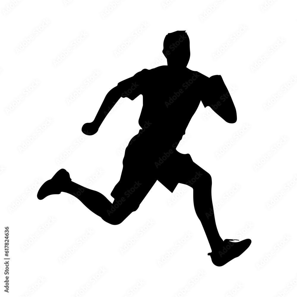 Obraz premium Silhouette of a running man or jogger or sprinter