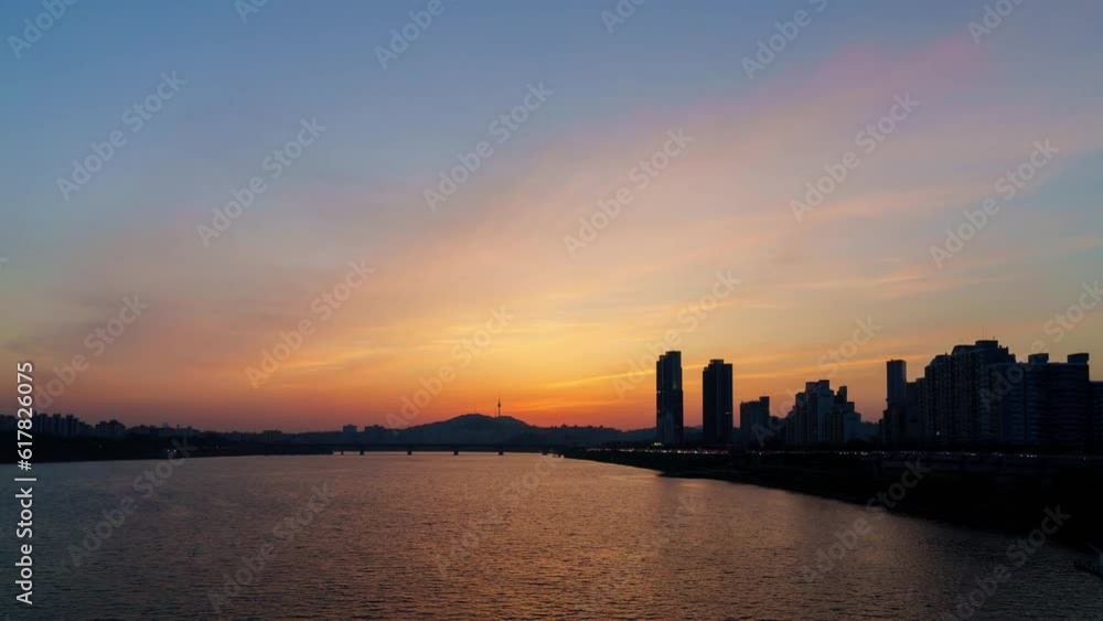 Sunset time-lapse seen from Yeongdong Bridge Sunset time-lapse seen from Yeongdong Bridge