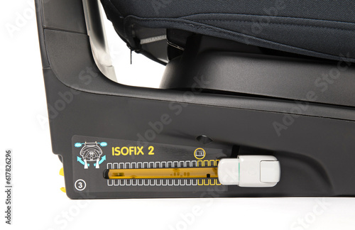 ISOFIX child car seat fastening close up photo