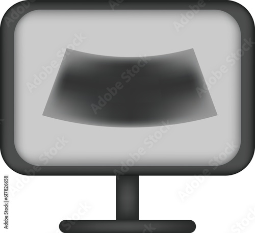 3D icon, ultrasound machine, medical equipment, vector