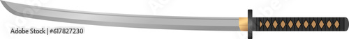 vector katana sword, weapon of a samurai, traditional Japanese weapon