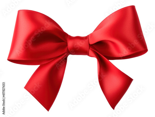 Red gift ribbon bow isolated.