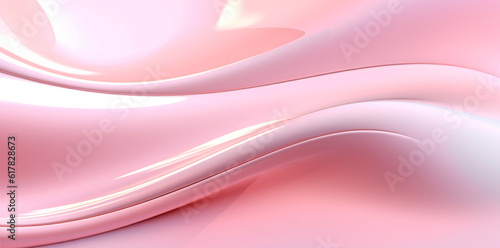 Abstract Elegance Soft Curves in Pink with Glossy Finish generative AI