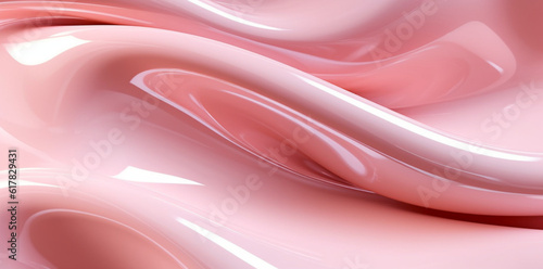 Abstract Elegance Soft Curves in Pink with Glossy Finish generative AI